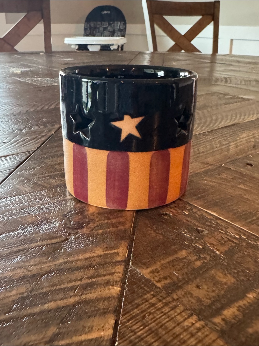Vintage Pfaltzgraff Crazy Mountain Americana Patriotic Star Stripe Crock